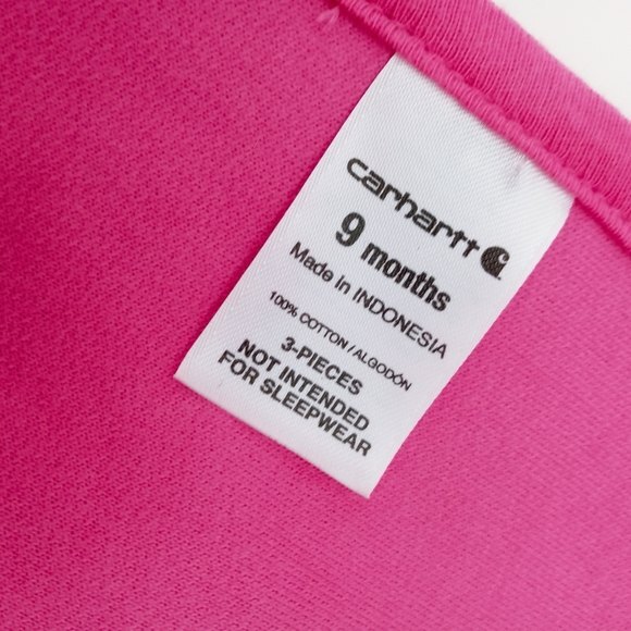 Carhartt Girls Real Tree Hot Pink Baby Bib 9mos - Picture 9 of 10